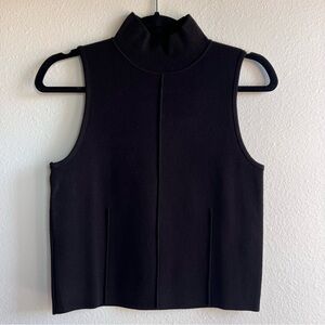 ✨HP✨ zara • black sleeveless turtleneck / mock neck ribbed sweater • small • new